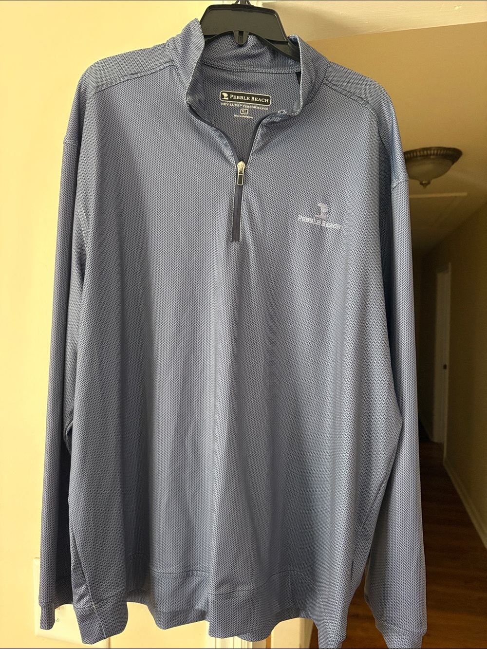 Pebble Beach Men's Lightweight Quarter-Zip Jacket in Periwinkle Blue